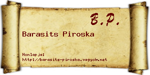 Barasits Piroska névjegykártya